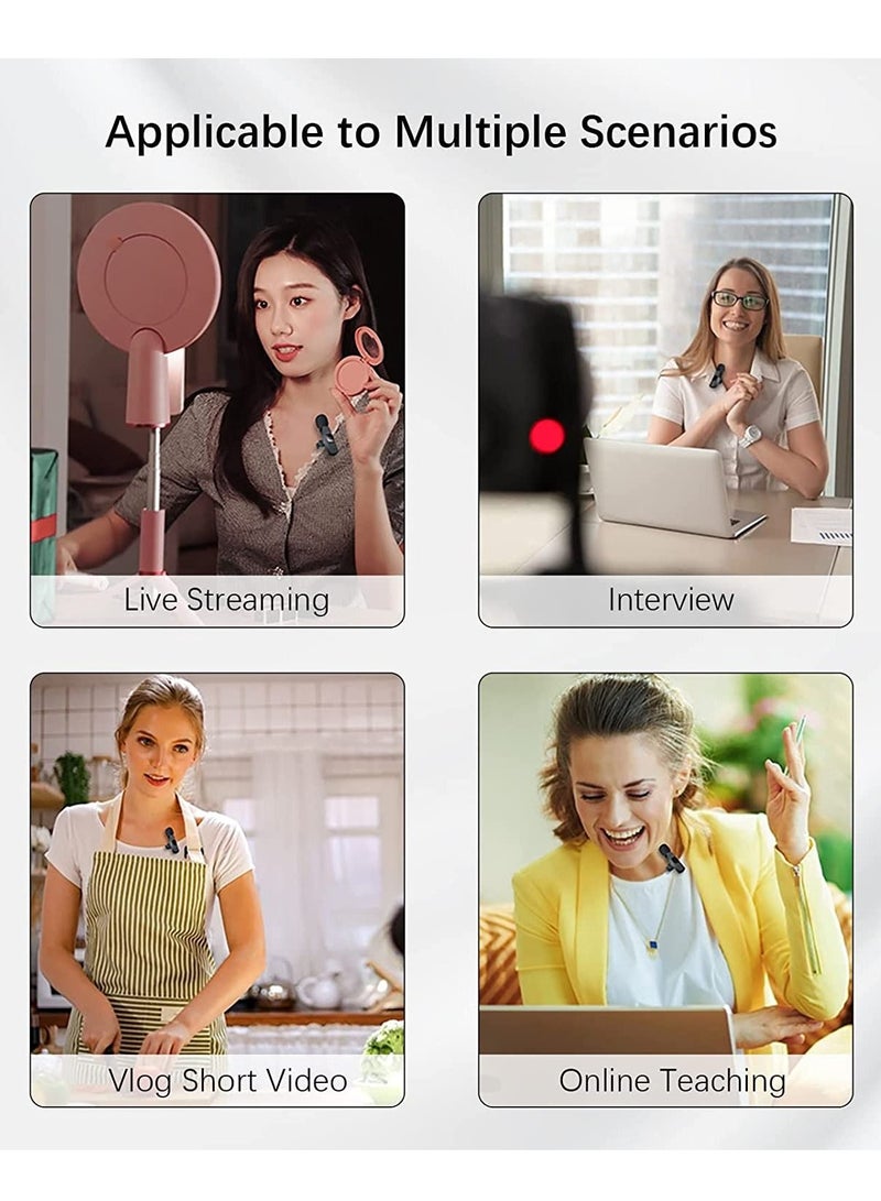Wireless Lavalier Microphone for iPhone iPad USB C Smartphone, Plug and Play Mini Mic for YouTube TikTok Live Streaming Gaming K Song Recording Auto Noise Reduction (3.5mm 2) - Image 3