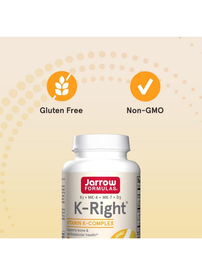 Jarrow Formulas K-Right - Vitamin K-Complex (K1, MK-4, MK-7, D3) - 60 Servings (Softgels) - Dietary Supplement for Bone & Cardiovascular Health Support - Vitamin K2 MK-7 - Gluten Free - Image 5