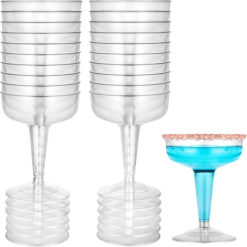 Hanna K. Signature Collection Elegant Clear Deluxe Plastic Champagne Cups  4oz Packs of 20  Durable  Stylish  Perfect for Weddings Parties and Special Events