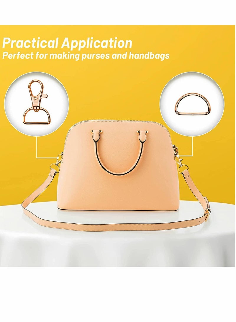 Excefore Swivel Clasps Lanyard Snap Hooks Keychain, 35 Pcs Clip Hook Lobster Claw Clasp Metal Hook Clasp with D Rings for Keychain Purse Hardware Sewing Craft Project (Multiple Colors, 20 mm) - Image 5