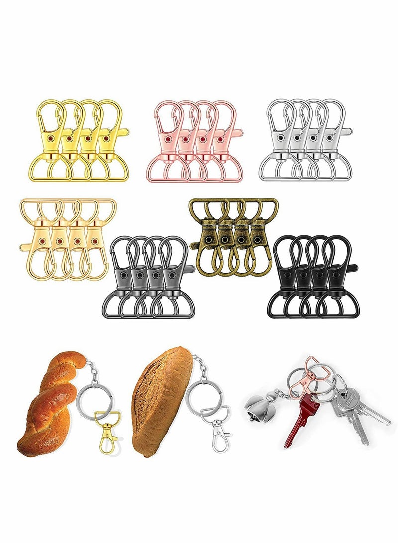 Excefore Swivel Clasps Lanyard Snap Hooks Keychain, 35 Pcs Clip Hook Lobster Claw Clasp Metal Hook Clasp with D Rings for Keychain Purse Hardware Sewing Craft Project (Multiple Colors, 20 mm) - Image 1