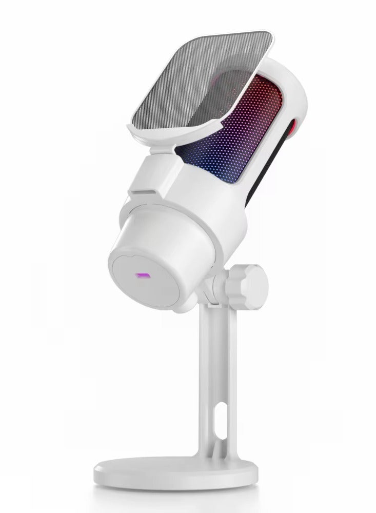 Joshberg M8 RGB Gaming USB Type-C Microphone, Condenser Dynamic Mic for Podcasting, Streaming, with Quick Mute, Desktop Stand, Pop Filter, Rotate Gain Button, for PC - Image 1