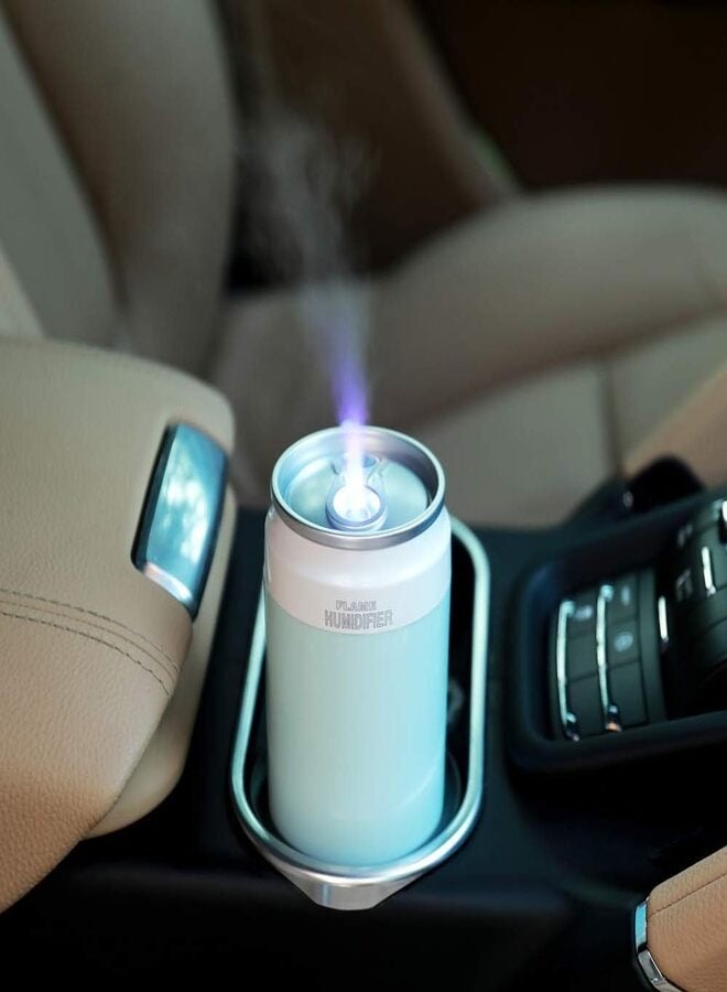 Portable USB Air Humidifier with Flame Lamp, Mini Personal Humidifier for Office, Travel, Car, Bedroom with Quiet Operation, Auto Shut-Off, 260ml, Green  - Image 4
