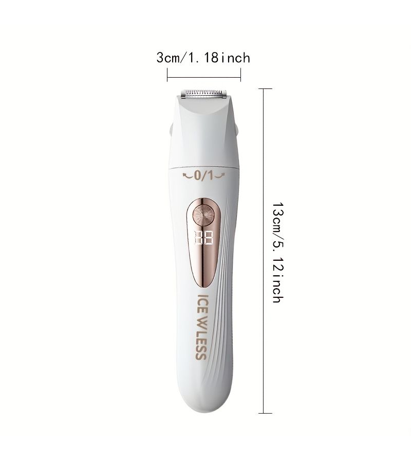 Pink Color 3 In 1 Multifunctional Hair Remover USB Rechargeable Smart LCD Display Women Shaver Underarm Depilator Eyebrow Trimmer Nose Hair Remover - Image 4