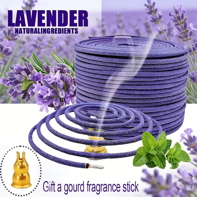 Lavender Incense Coils 120Pcs Purple Spiral Calming Aroma Soothes Mind Body Home Yoga Room Spa - Image 1