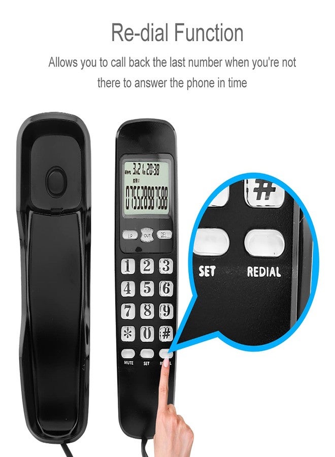 Dpofirs Corded Telephone Landline Telephone, Mini Portable Multi Functional Landline Telephone with Caller ID, Wired Corded Desktop Telephone Big, Old Phone for Home Hotel - Image 3