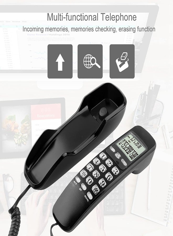 Dpofirs Corded Telephone Landline Telephone, Mini Portable Multi Functional Landline Telephone with Caller ID, Wired Corded Desktop Telephone Big, Old Phone for Home Hotel - Image 4