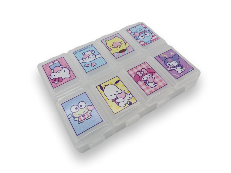 Friend Sanrio Characters Die-Cut Medicine Supplement Portable Accessories Case Travel with 8 Subdivision lid (Mix) - Image 1
