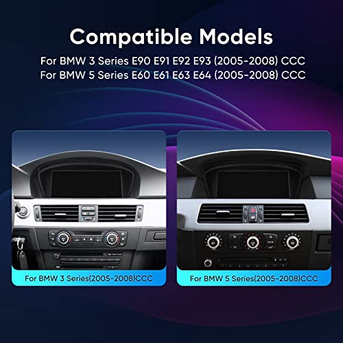AINAVI راديو شاشة تعمل باللمس 8.8 بوصة CarPlay لسيارة BMW 5 Series E60 E61 E63 E64 E90 E91 E92 E93 2005-2008 ترقية نظام CCC مشغل وسائط متعددة أندرويد أوتو مع الحفاظ على الستيريو الأصلي ومكبر الصوت iDrive - Image 2