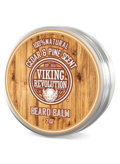 Beard Balm Cedar & Pine Scent with Argan & Jojoba Oils - Styles, Strengthens & Softens Beards and Mustaches - Leave in Conditioner Wax for Men