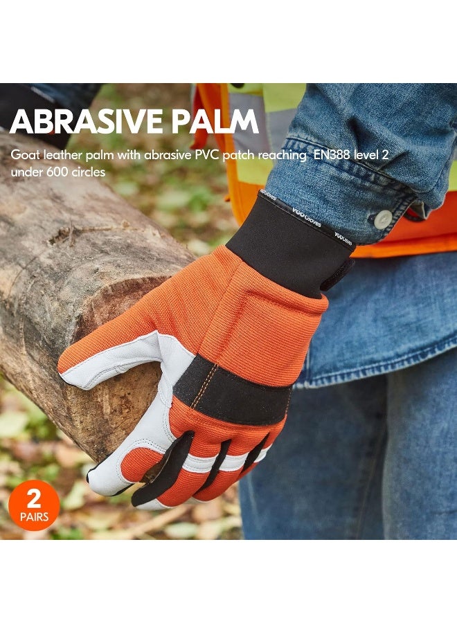 VGO Vgo 1-Pair Chainsaw Work Gloves Saw Protection on Left Hand Back  - Image 5