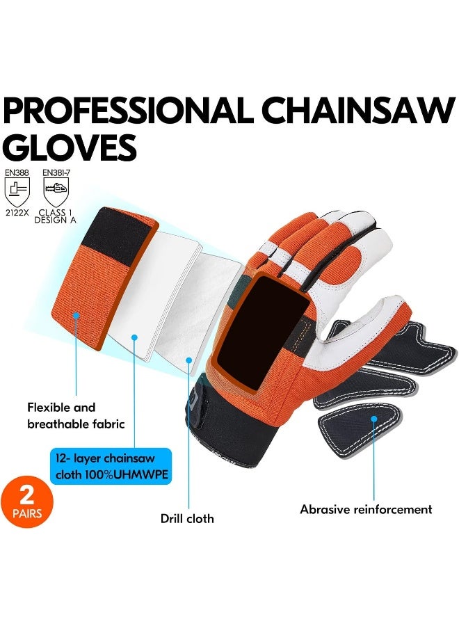 VGO Vgo 1-Pair Chainsaw Work Gloves Saw Protection on Left Hand Back  - Image 3