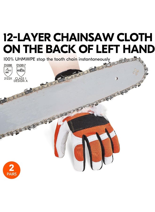 VGO Vgo 1-Pair Chainsaw Work Gloves Saw Protection on Left Hand Back  - Image 2