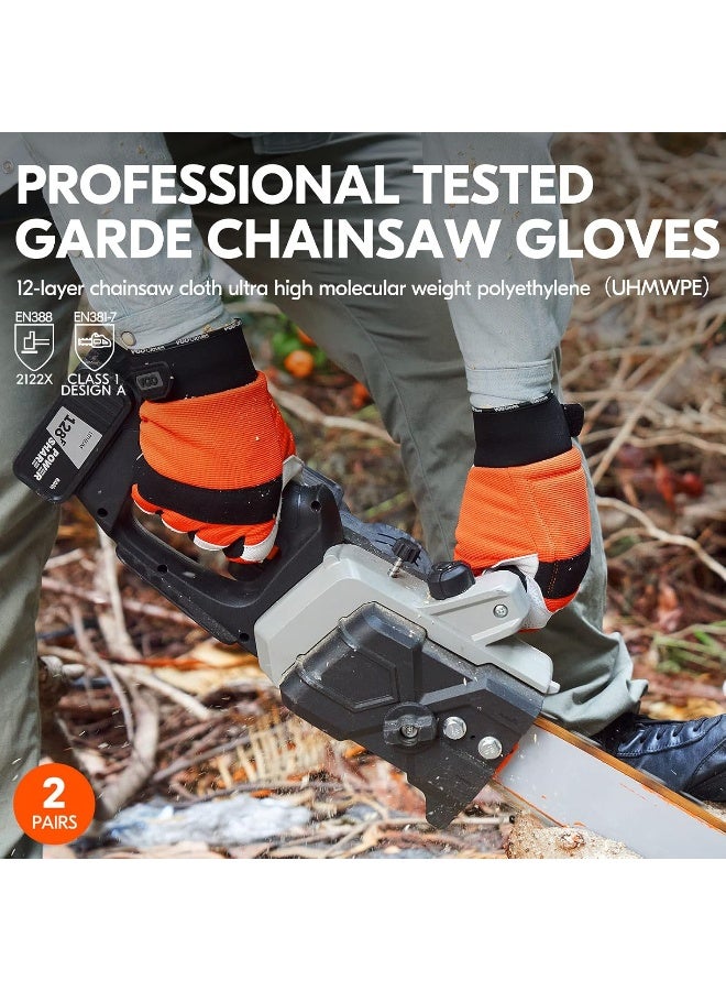VGO Vgo 1-Pair Chainsaw Work Gloves Saw Protection on Left Hand Back  - Image 4