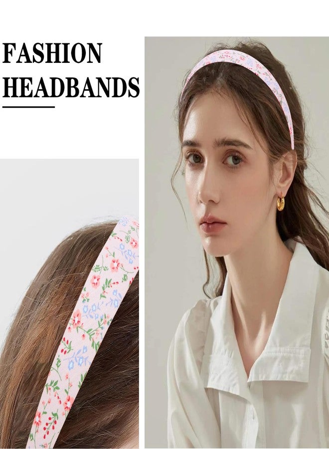 CAVETEE Headbands for Women, 5 Pack Different Designs Fashion Headbands for Women Pearl Headband Padded Headbands Hair Accessories Non-slip Head Bands for Women's Hair (Pink) - Image 2