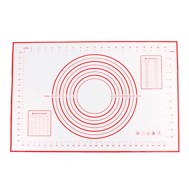 Silicone Baking Mat Dough Maker Pad with Measurements Non-slip Non-stick Rolling Pastry Mat For Kitchen Birthday Wedding Party - Image 1