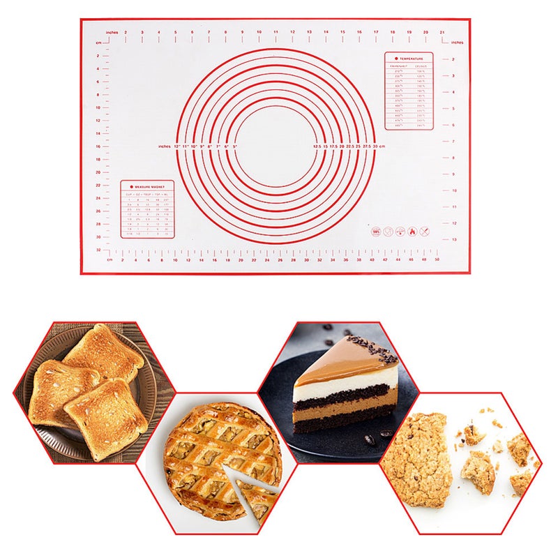Silicone Baking Mat Dough Maker Pad with Measurements Non-slip Non-stick Rolling Pastry Mat For Kitchen Birthday Wedding Party - Image 4