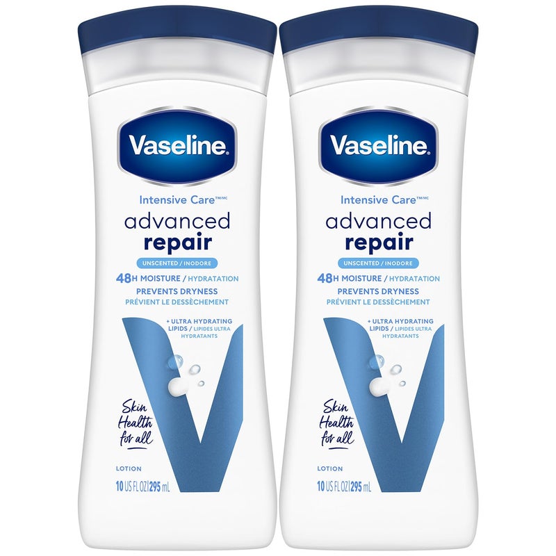 Vaseline Intensive Care Advanced Repair Fragrance Free Body Lotion 2-Pack 10 oz each - Image 1