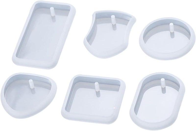Globally engineered build NUOBESTY 6pcs Silicone Keychain Molds for Pendant Crafting Smooth Easy Release Epoxy Molds for Keychain Accessories and Custom Ornaments Slow wear optimized quality - Image 1