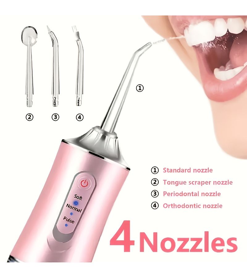 Black Water Flosser USB Rechargeable Portable Oral Irrigator for Teeth Gum Care Travel Home Use - Image 1