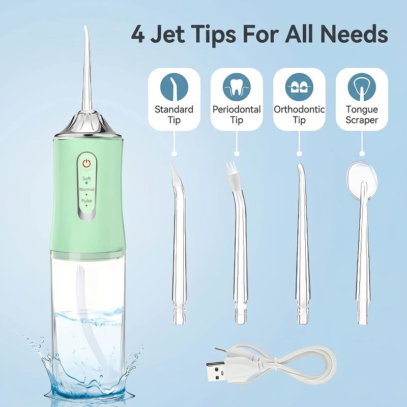 Black Water Flosser USB Rechargeable Portable Oral Irrigator for Teeth Gum Care Travel Home Use - Image 5