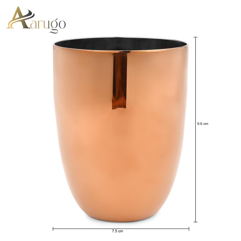 Aarugo Stainless Steel Rose Gold Smart Dinnerware/Dinner Set | 1 Thali, 3 Bowl, 1 Glass, 1 Fork, 1 Spoon | Solid Kitchen Set for Home | Restaurant | Pefect Gifting Set - Image 4