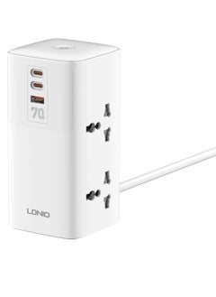 LDNIO SC4383 7-Port Vertical Desktop Charging Station, White  - Image 1