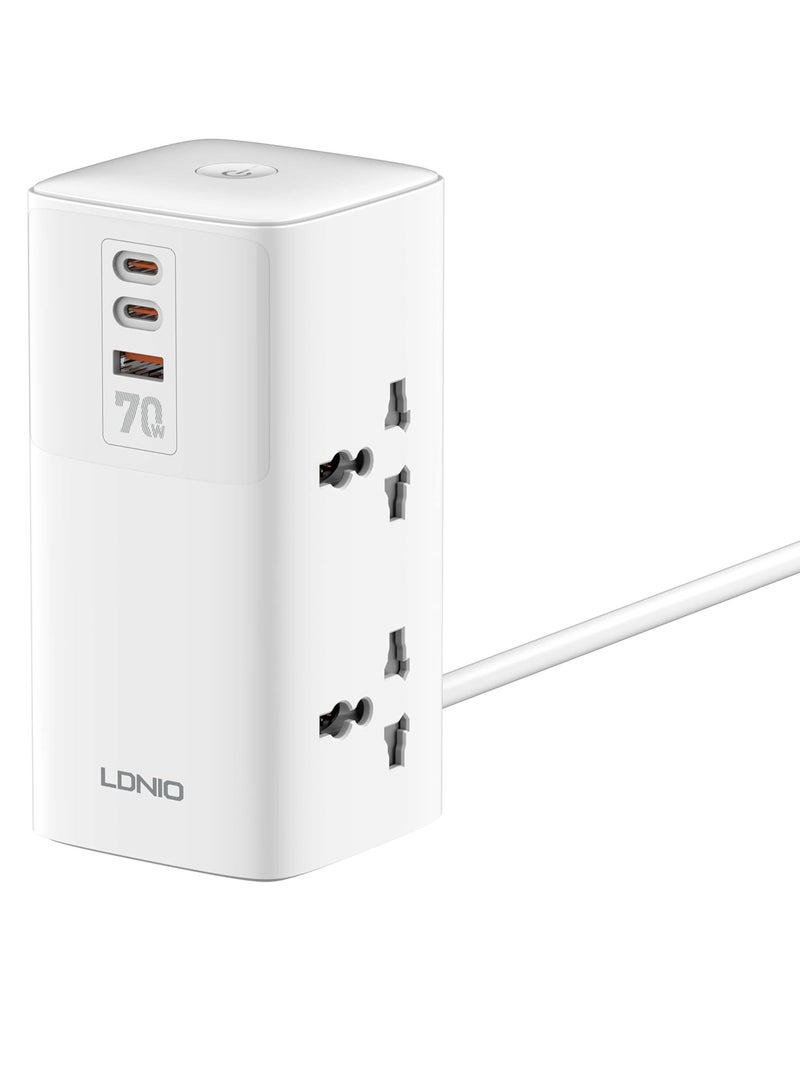 LDNIO SC4383 7-Port Vertical Desktop Charging Station, White - Image 1