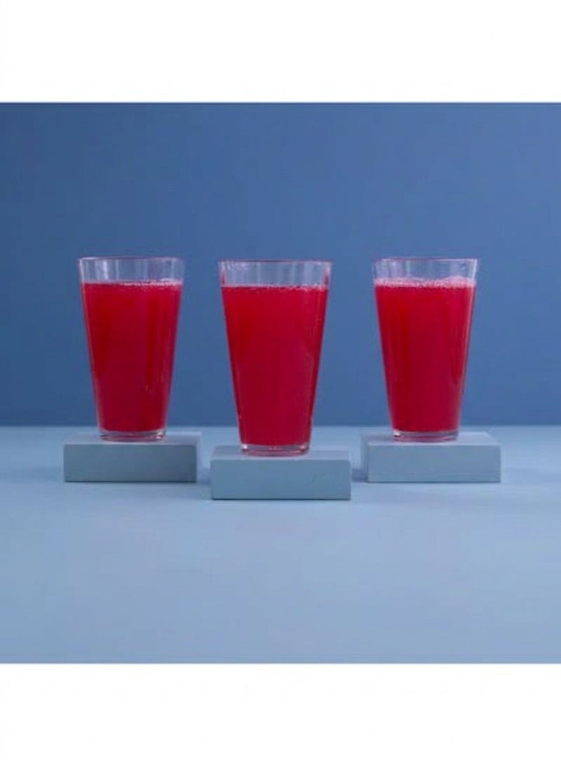 HomePro Premium Acrylic 600 ml Ribbed Highball Tumbler Set of 3 / Shatterproof Textured Drinking Glasses for Water, Juice, and Smoothies / BPA-Free Glass Alternative - Image 2