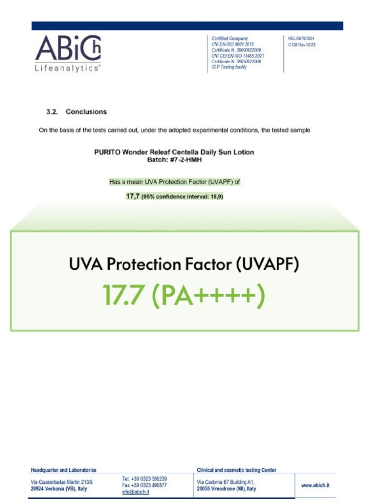 بوريتو حماية للبشرة الحساسة والمتهيجة – بوريتو وندر ريليف سنسيلا ديلي صن لوشن SPF50+ PA++++ لتهدئة وترطيب البشرة مع حماية عالية - Image 5
