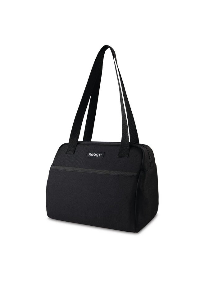 PackIt® Freezable Hampton Lunch Bag, Black, Built with EcoFreeze® Technology, Collapsible, Reusable, Zip Closure with Front Pocket and Shoulder Straps, Designed for Fresh Office Lunches - pzsku/ZB7B989875F2E377116BEZ/45/_/1736571243/c32a6213-ee7f-4cb7-af4b-abc3721e679b