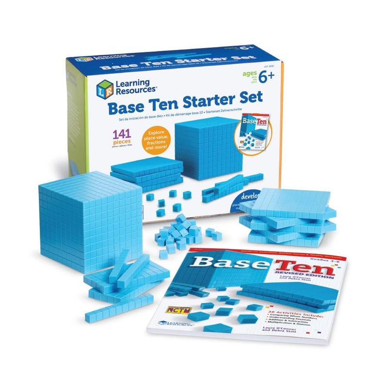 Learning Resources Plastic Base Ten Starter Set - 1st Grade Math Manipulatives for Elementary School Classroom, Learn Place Value, Base 10 Blocks for Math, Kids Counting Blocks and Teacher Supplies - Image 1