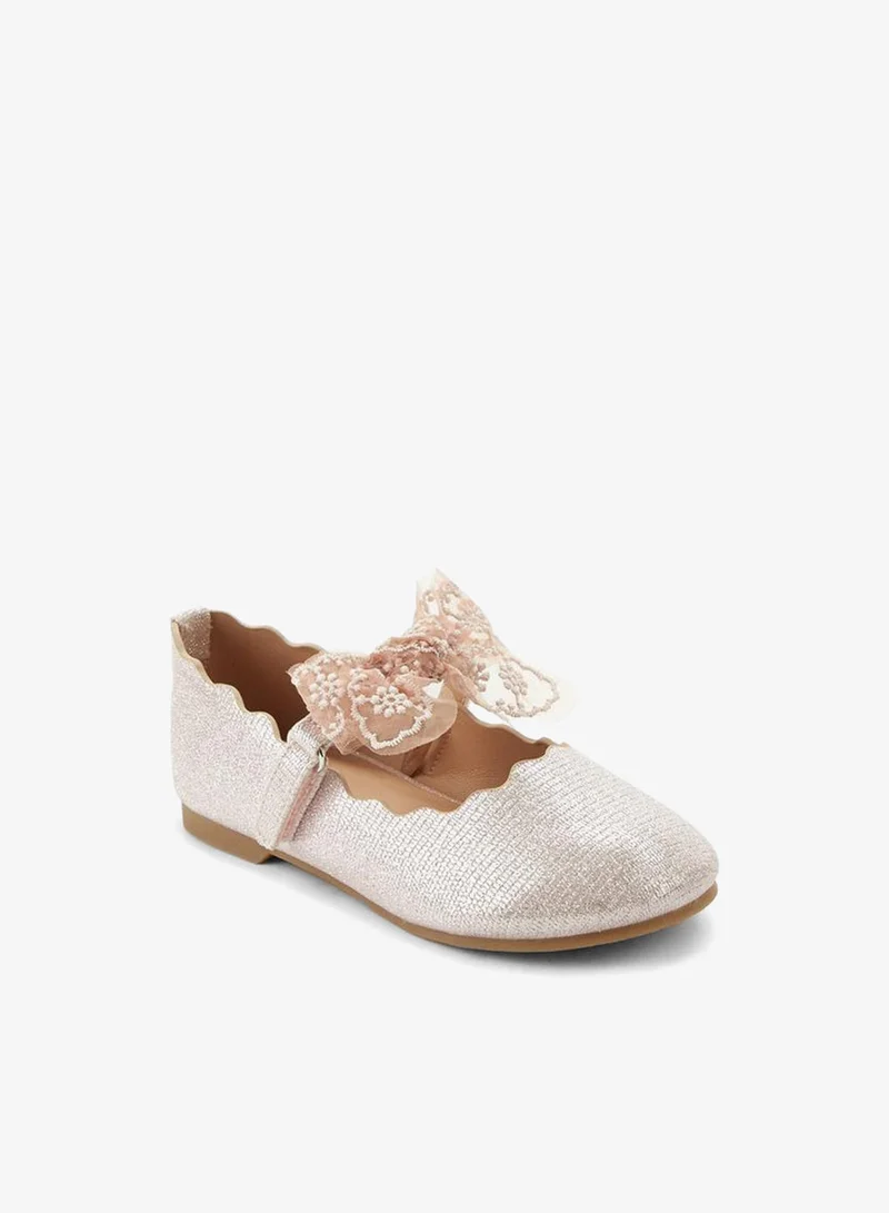 JUNIORS Girls Lace Bow Detail Ballerina Shoes Ramadan Collections