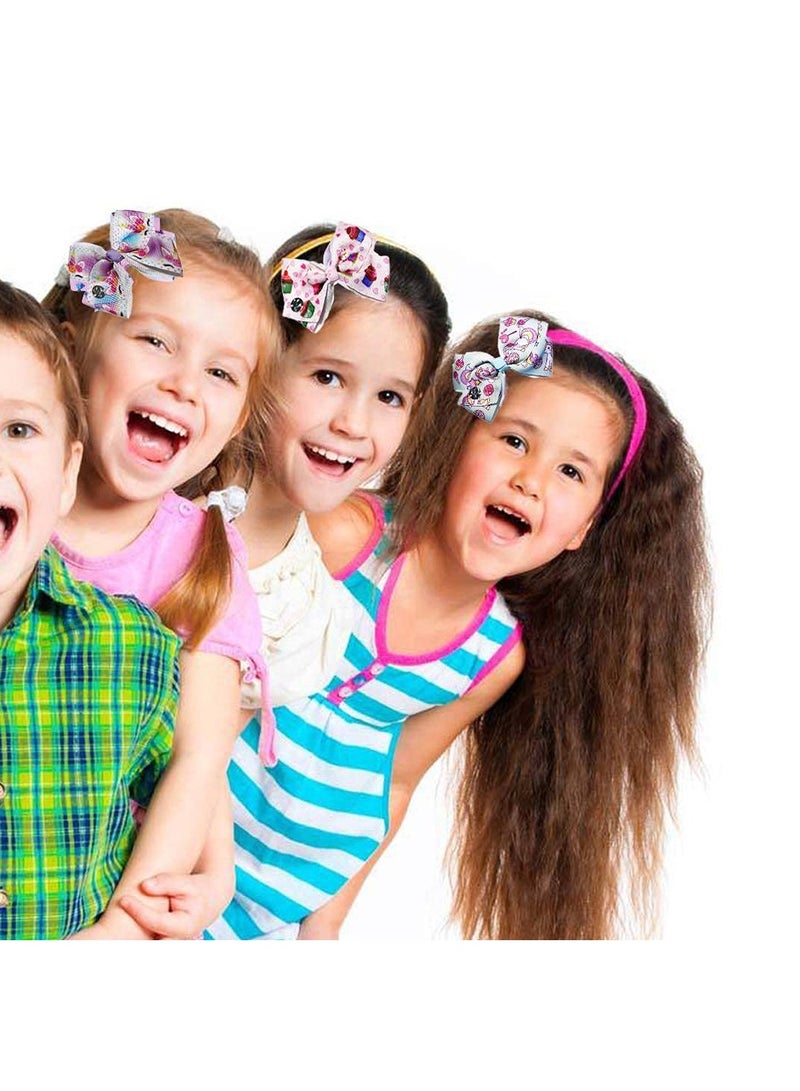 SYOSI 6 Pcs 5in Large Hair Bows and Unicorn Hair Bow Holder Organizer for Girls, Hair Clips Headband Organizer Storage Unicorn Wall Hanging Home Decor - Image 3