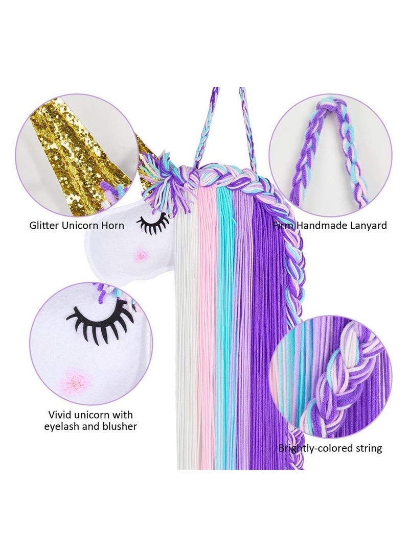 SYOSI 6 Pcs 5in Large Hair Bows and Unicorn Hair Bow Holder Organizer for Girls, Hair Clips Headband Organizer Storage Unicorn Wall Hanging Home Decor - Image 5