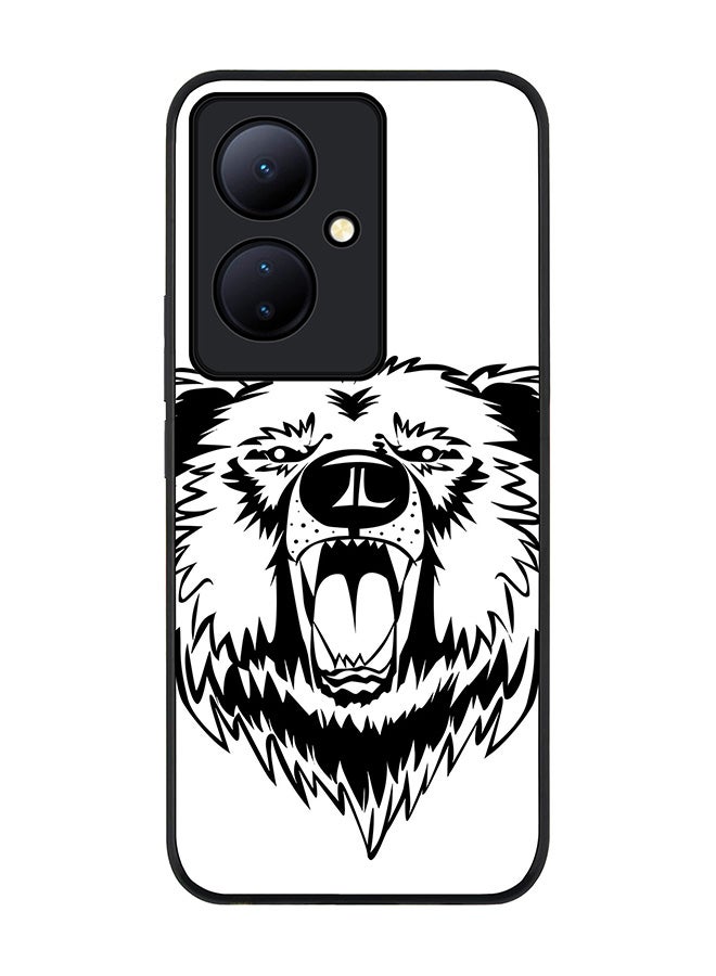 Stylizedd Rugged Black edge case for Vivo V29 Lite, Slim fit Soft Case Flexible Rubber Edges Anti Drop TPU Gel Thin Cover- Grizzly Bear - Image 1