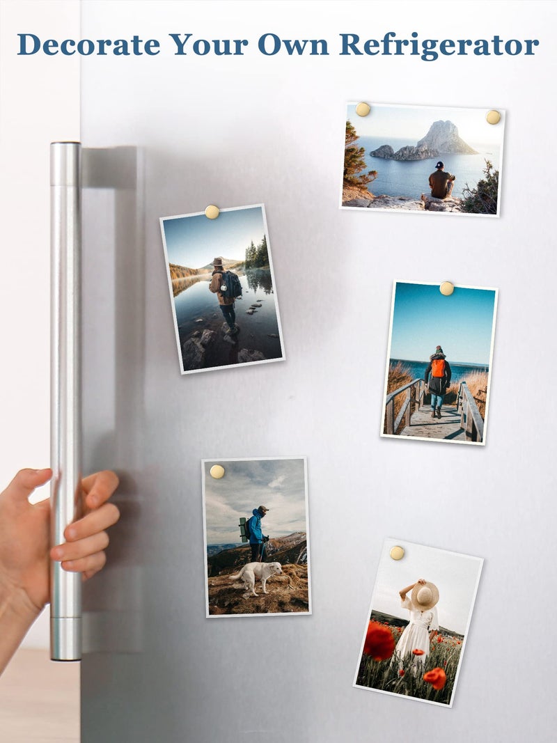 SMARTAKE 45 Pcs Refrigerator Magnets, 10x2.6mm Small Round Fridge Magnets, Multi-Use Premium Neodymium Office Magnets for Fridge, Whiteboard, Billboard in Home, Kitchen, Office and School (Gold) - Image 4