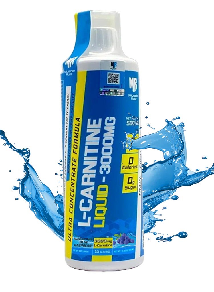 Muscle Rulz Muscle Rulz L-CARNITINE 3000 MG - BLUE RASPBERRY | Best Price UAE