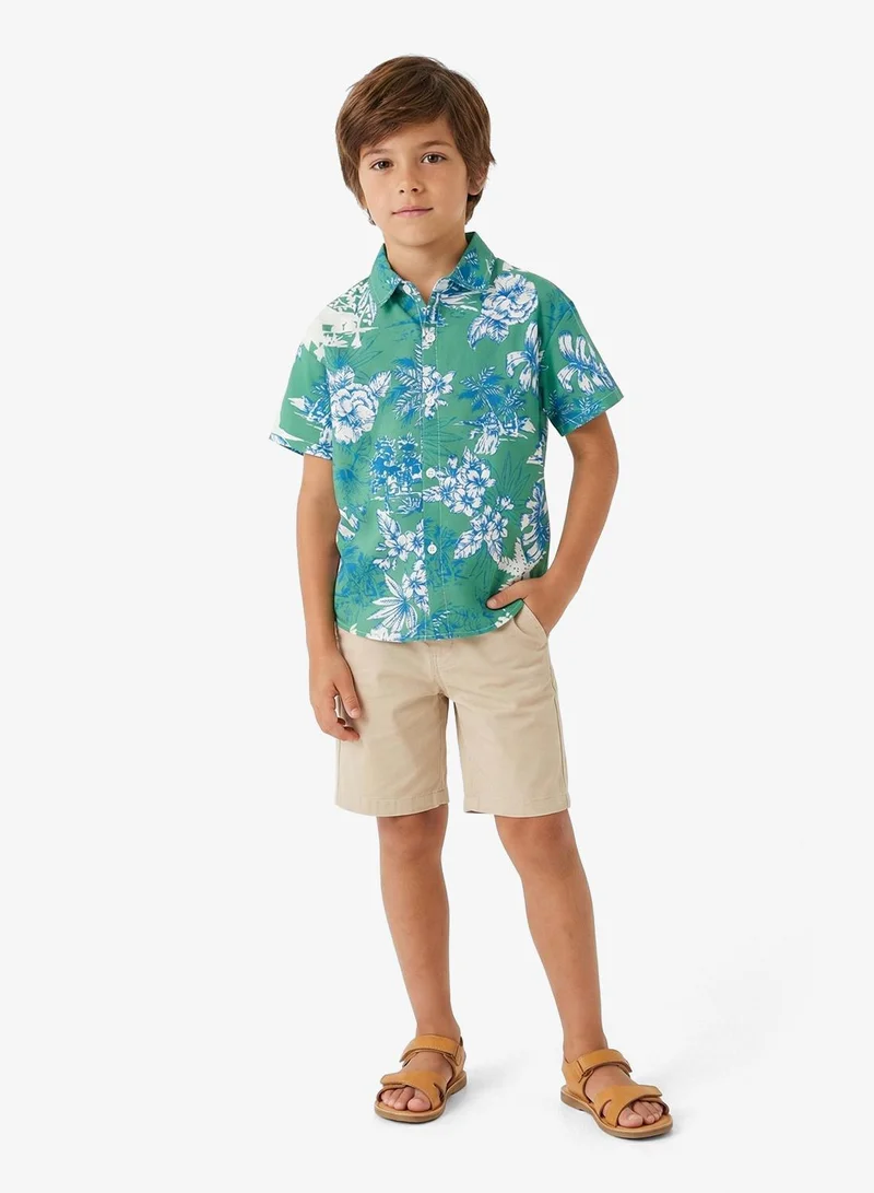 Pinata Tropical Print Cotton Resort Shirt