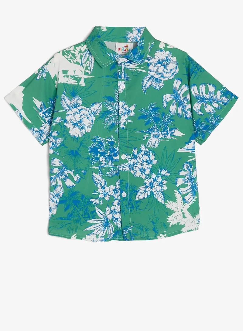 Pinata Tropical Print Cotton Resort Shirt