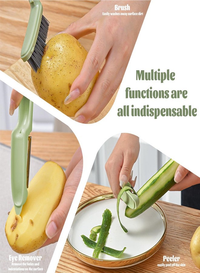 IVICOO Vegetable Brush Scrubber for Food,2-in-1 Veggie Wash Brush with Peeler and Detachable Design - Image 4
