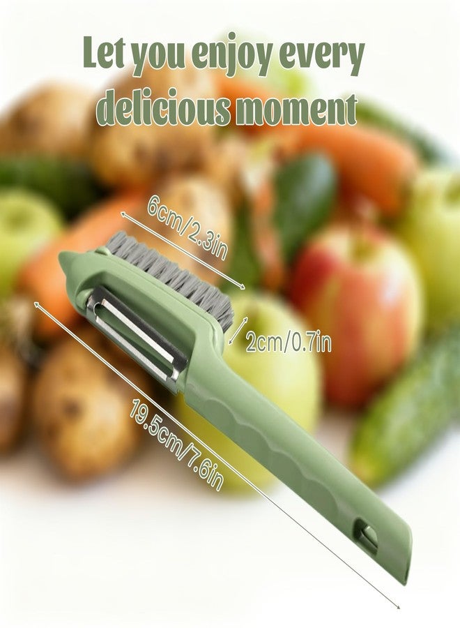 IVICOO Vegetable Brush Scrubber for Food,2-in-1 Veggie Wash Brush with Peeler and Detachable Design - Image 2
