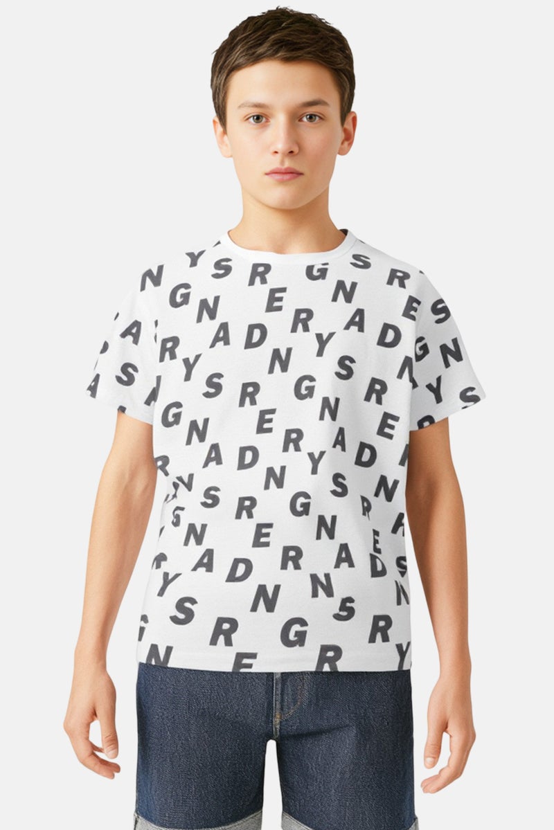 Sinsay تي شيرت قصير الأكمام بألوان متعددة للأطفال الأولاد بتصميم ياقة دائرية - Image 1