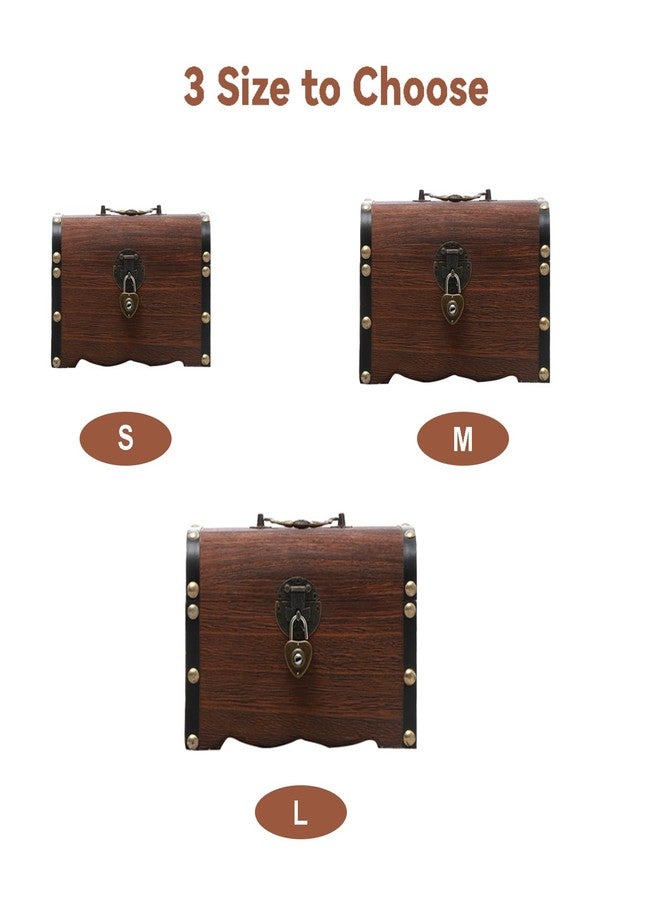 Ragyzity Wooden Piggy Bank, Money Saving Bank with Lock, Creative Vintage Wooden Box, Rustic Small Decorative Coin Bank, Gift for Boys and Girls - Image 4