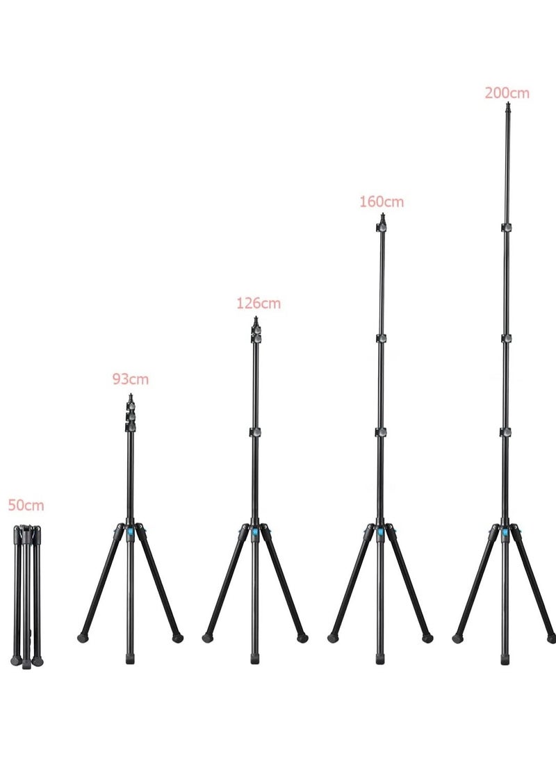 Coopic حامل ثلاثي القوائم COOPIC L-200R من الألومنيوم القابل للعكس بطول 200 سم للتصوير الفوتوغرافي والفيديو للعواكس وصناديق الضوء والأضواء والمظلات والخلفيات - Image 3