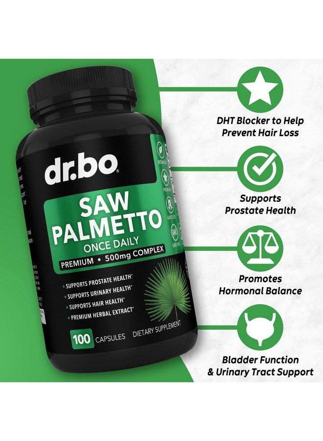 dr.bo Saw Palmetto for Men Prostate Health - Hair Growth Plus Bladder Control Supplements Complex & DHT Blocker for Women & Men - Pure Saw Palmetto Hair Loss Supplement Support Extract & Urination Pills Aid - Image 2