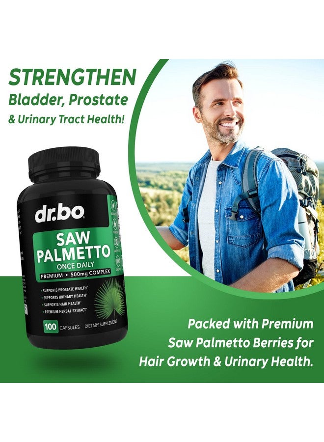 dr.bo Saw Palmetto for Men Prostate Health - Hair Growth Plus Bladder Control Supplements Complex & DHT Blocker for Women & Men - Pure Saw Palmetto Hair Loss Supplement Support Extract & Urination Pills Aid - Image 3