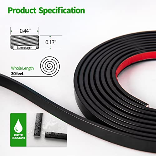LONGKING 30 ft Peel and Stick Trim, Molding Trim for Walls, Edges, Borders, Backsplash Tile Edge, Flexible and Self Adhesive Trim, Black - Image 2