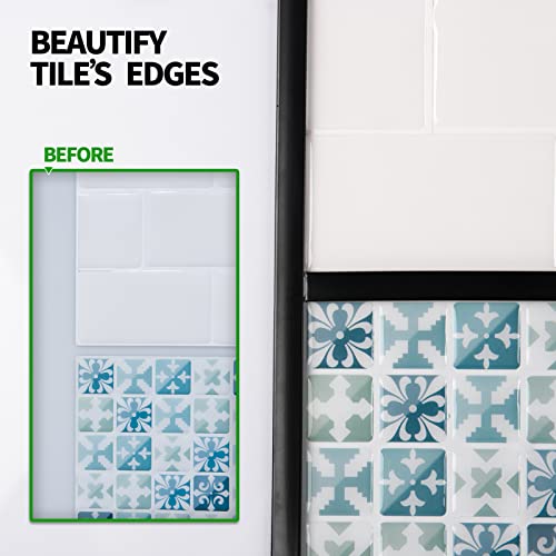 LONGKING 30 ft Peel and Stick Trim, Molding Trim for Walls, Edges, Borders, Backsplash Tile Edge, Flexible and Self Adhesive Trim, Black - Image 3