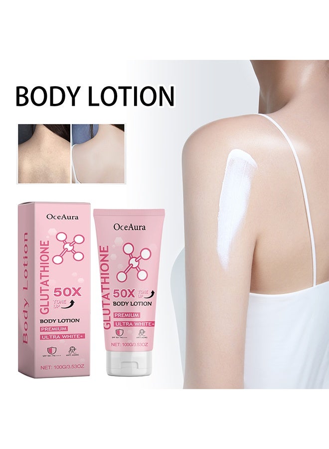 OceAura Glutathione Body Lotion，Glutathione 50x Tone Up Body Lotion，Long Lasting Moisturizing and Soft Dry Skin All Over Body & Delicately Scented, Lightweight, Non-greasy and Quickly Absorbed - Image 1